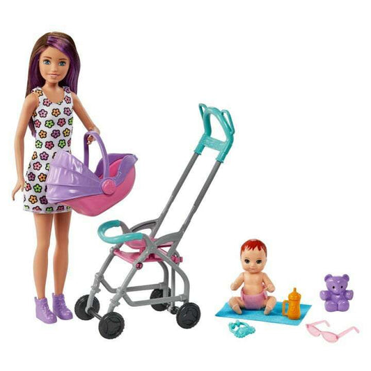 Toys N Tuck:Barbie Skipper Babysitters INC Stroller Playset (GXT34),Barbie