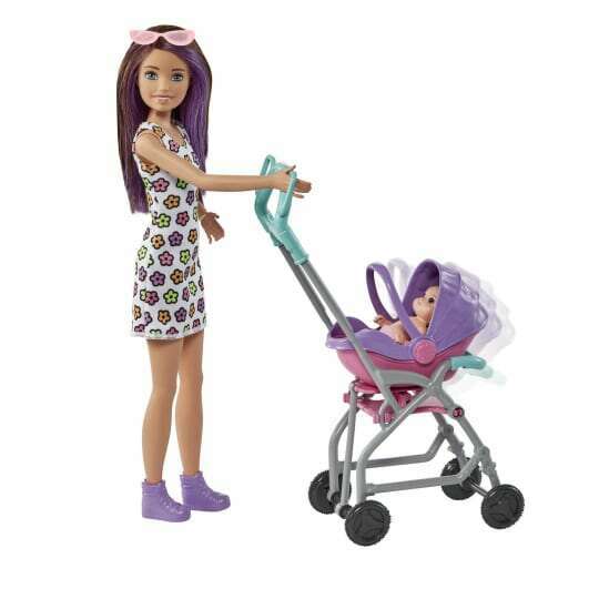 Toys N Tuck:Barbie Skipper Babysitters INC Stroller Playset (GXT34),Barbie