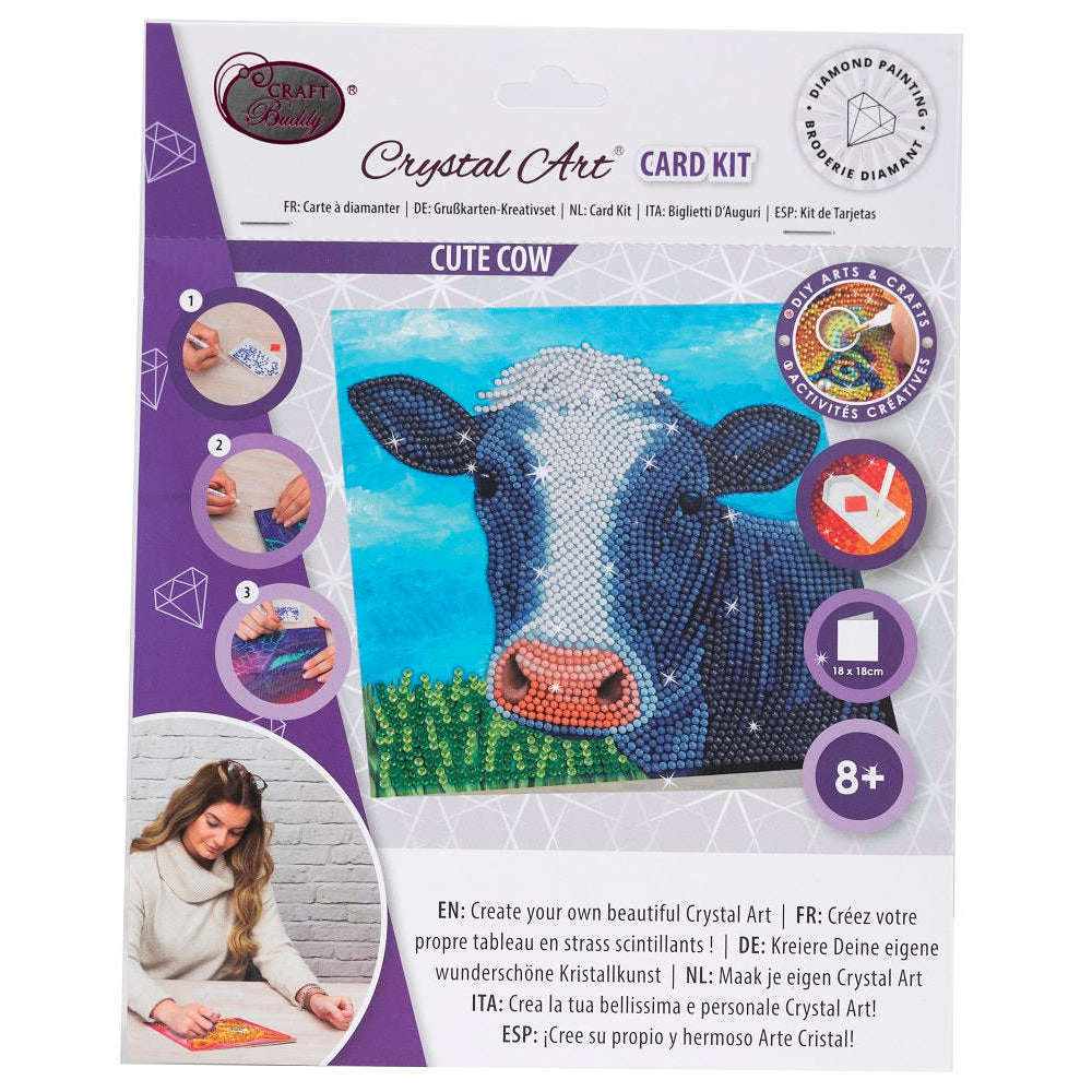 Toys N Tuck:Crystal Art Card Kit - Cute Cow,Crystal Art