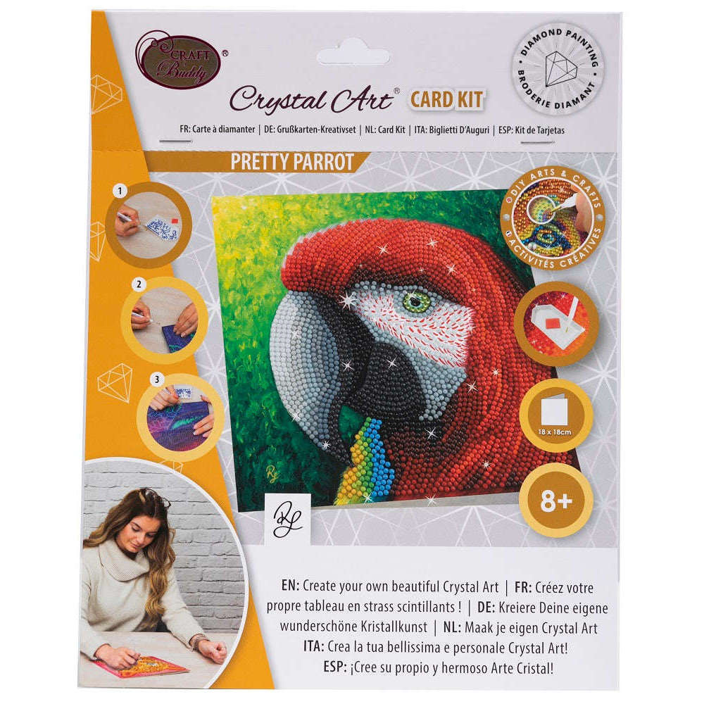 Toys N Tuck:Crystal Art Card Kit - Pretty Parrot,Crystal Art