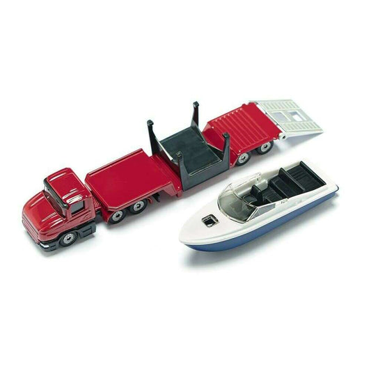 Toys N Tuck:Siku 1613 Low Loader With Boat,Siku