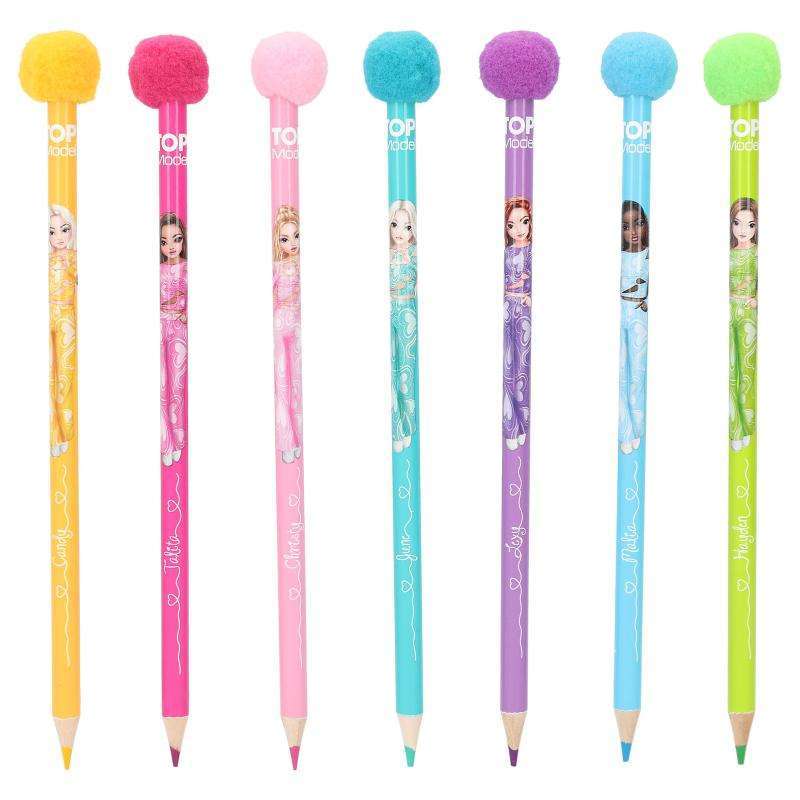 Toys N Tuck:Depesche Top Model PomPom Coloured Pencil Set,Top Model