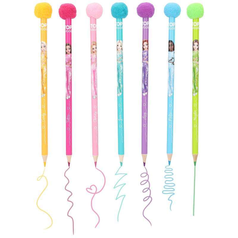 Toys N Tuck:Depesche Top Model PomPom Coloured Pencil Set,Top Model
