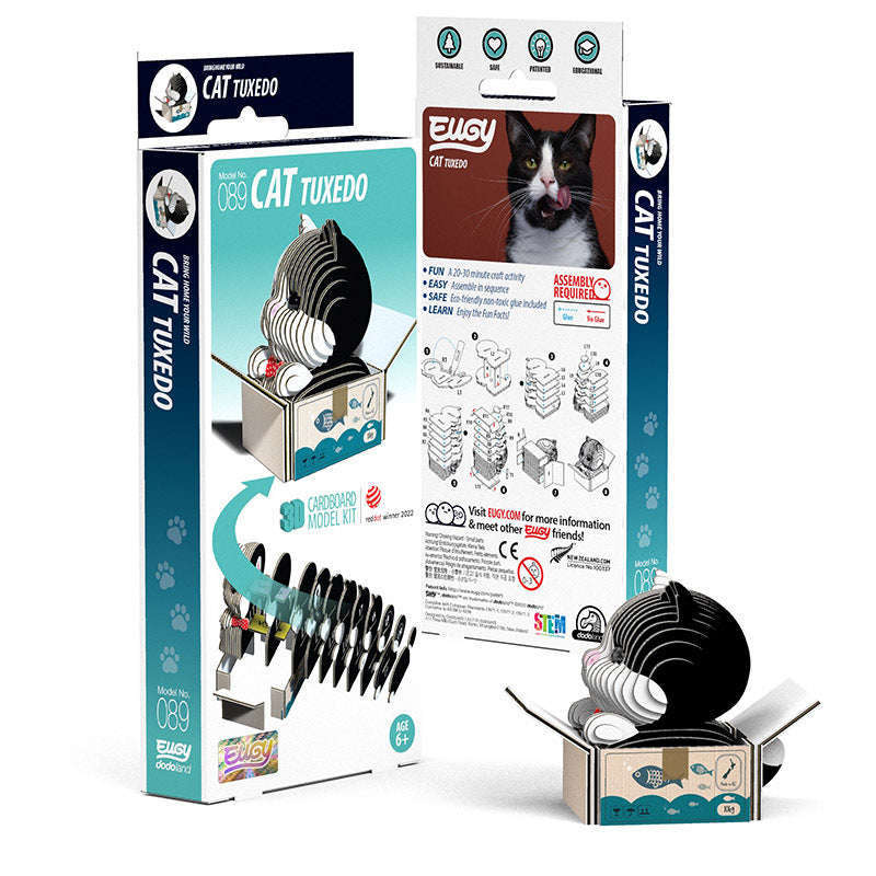 Toys N Tuck:Eugy 3D Model 089 Cat (Tuxedo),Eugy