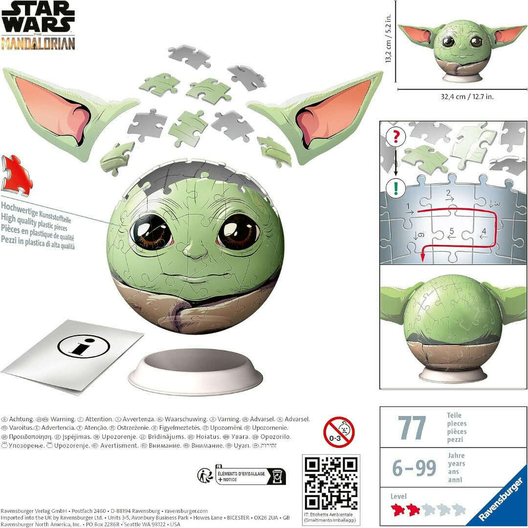 Toys N Tuck:Ravensburger 3D Puzzle Star Wars The Mandalorian Grogu,Star Wars