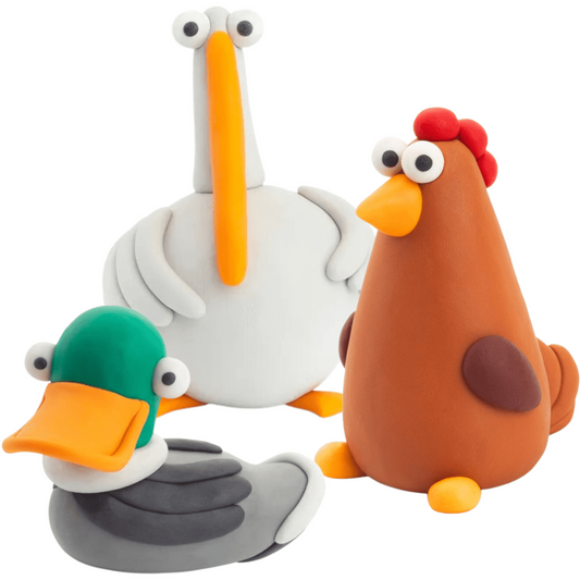 Toys N Tuck:Hey Clay 3 Pack - Farm Birds,Hey Clay