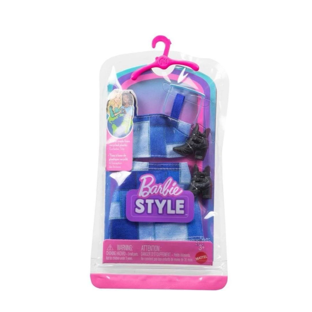 Barbie Style Fashion Pack - Blue Jeans Top And Skirt With Black Boots