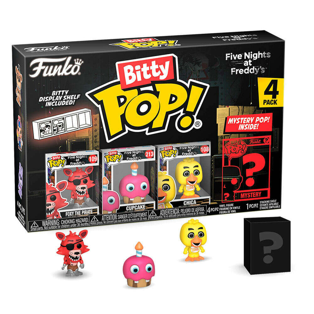 Toys N Tuck:Bitty Pop! FNAF 4 Pack - Foxy The Pirate, Cupcake, Chica and Mystery Bitty,Five Nights At Freddy's