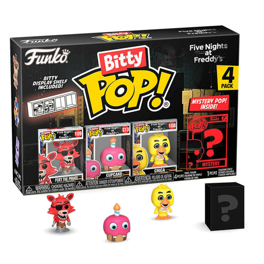 Toys N Tuck:Bitty Pop! FNAF 4 Pack - Foxy The Pirate, Cupcake, Chica and Mystery Bitty,Five Nights At Freddy's