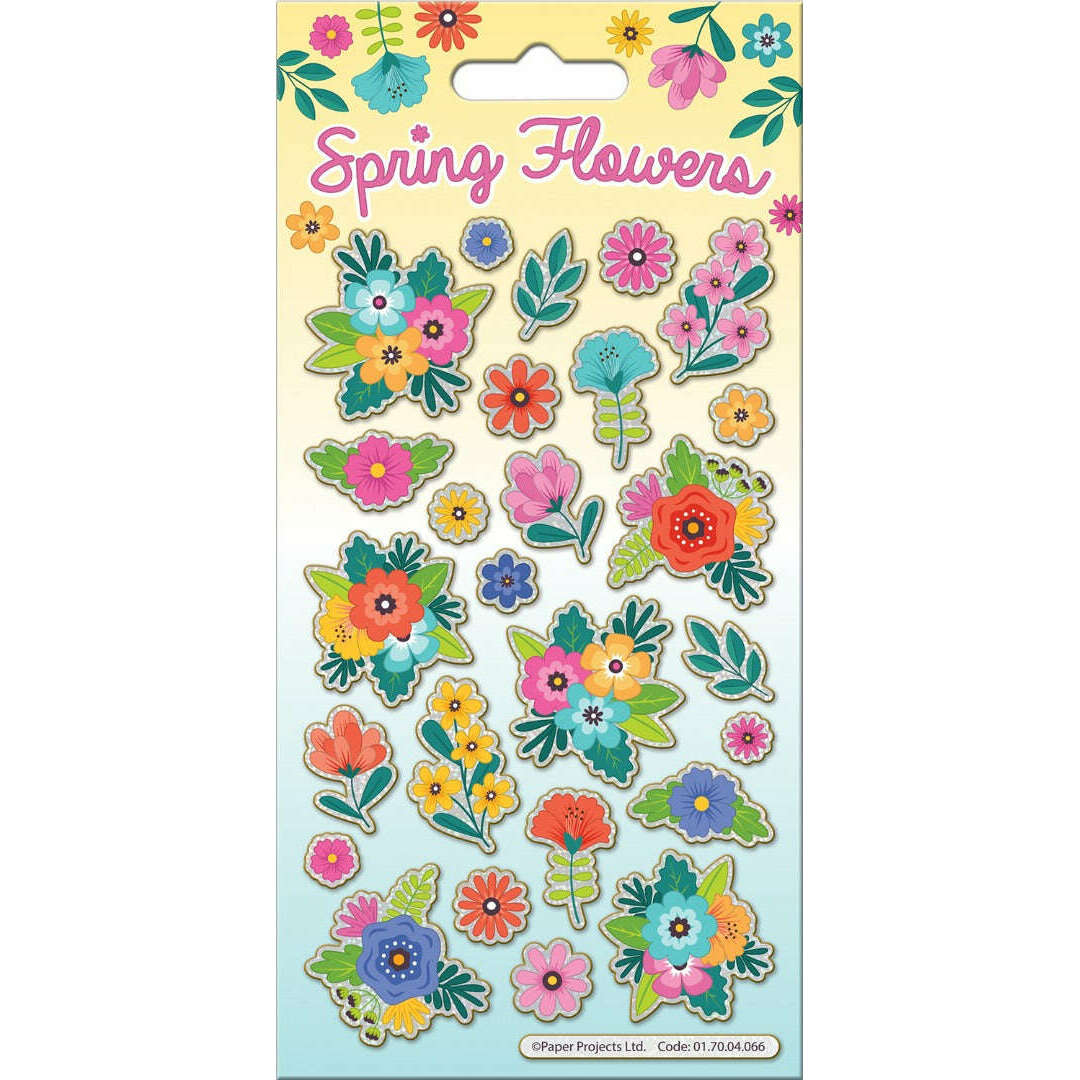 Toys N Tuck:Sparkle Sticker Pack - Spring Flowers,Paper Projects