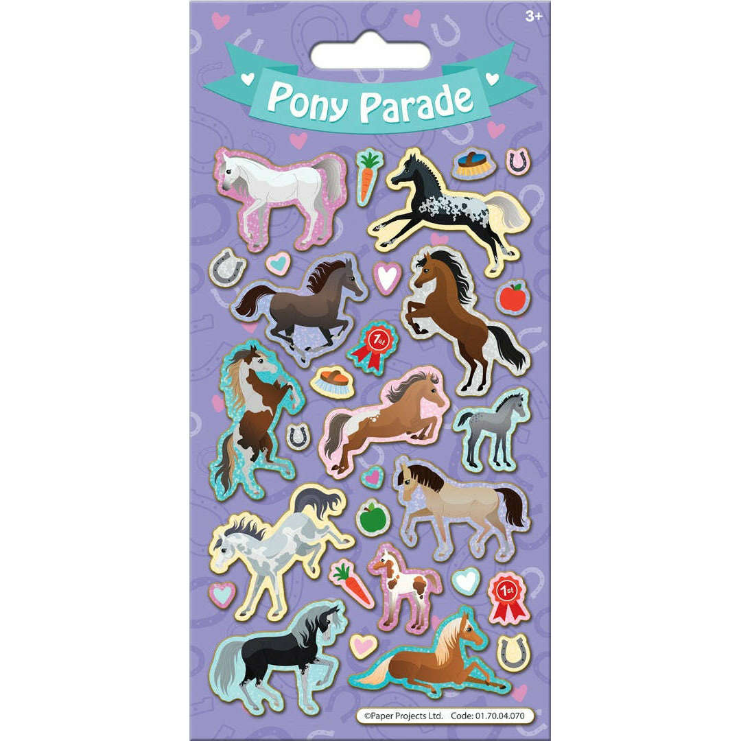 Toys N Tuck:Sparkle Sticker Pack - Pony Parade,Paper Projects
