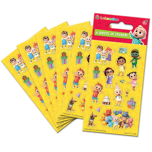 Toys N Tuck:6 Sheet Sticker Pack - Cocomelon,Paper Projects