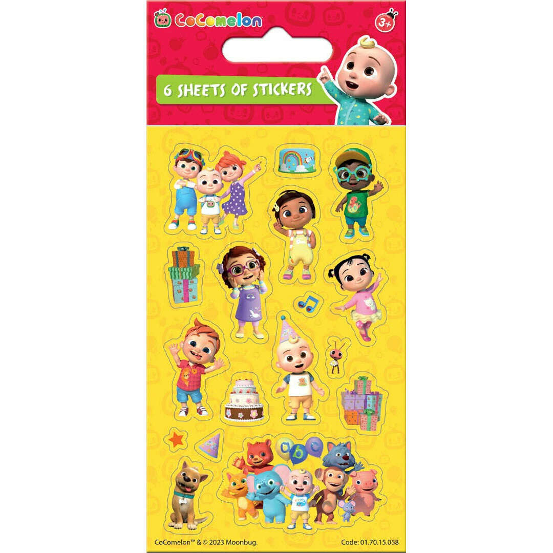 Toys N Tuck:6 Sheet Sticker Pack - Cocomelon,Paper Projects