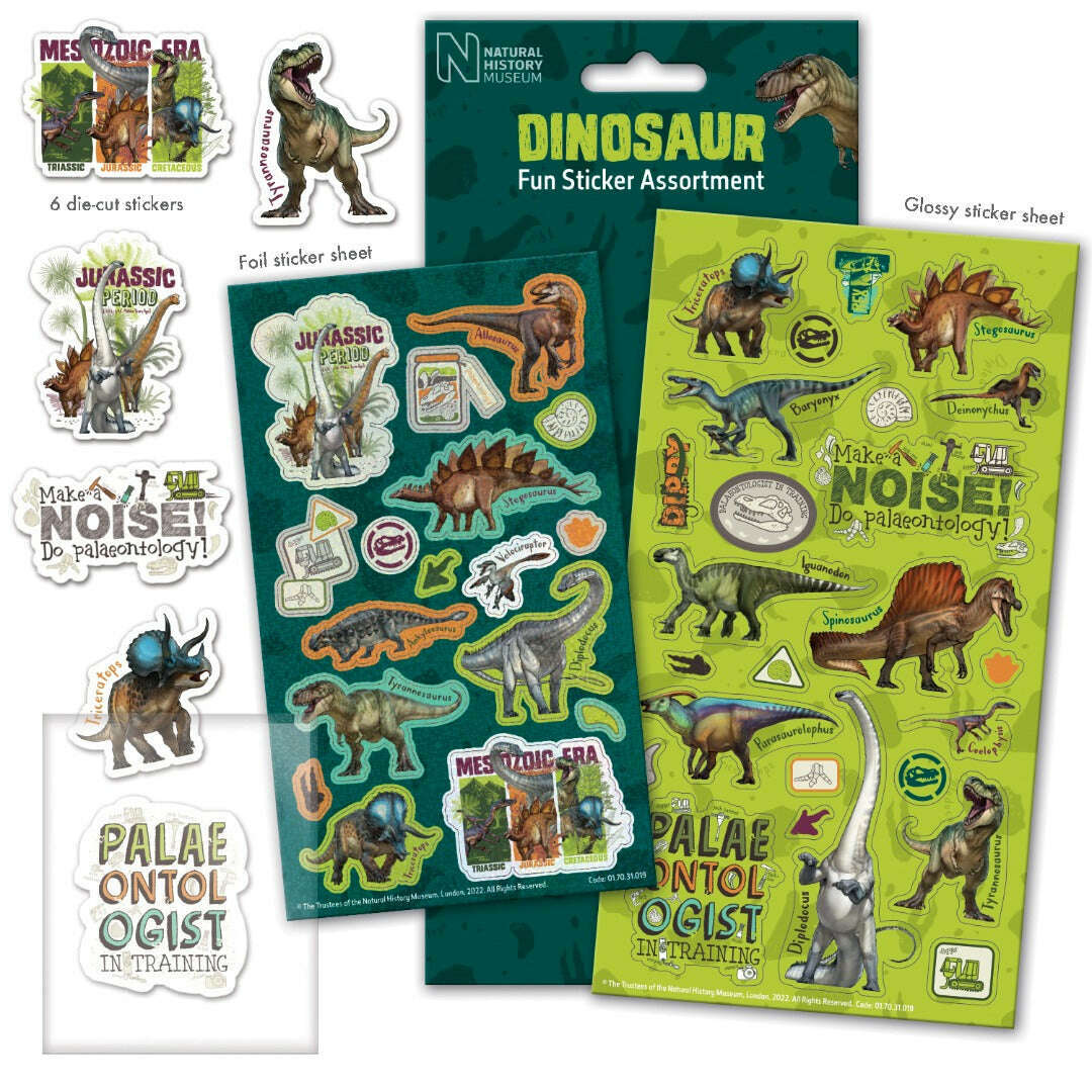Toys N Tuck:Fun Sticker Assortment Pack - Natural History Museum Dinosaur,Paper Projects
