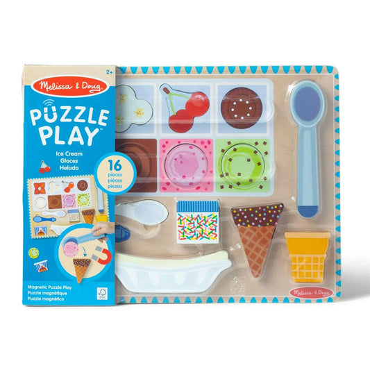Toys N Tuck:Melissa & Doug Wooden Magnetic Puzzle & Play Ice Cream Set,Melissa