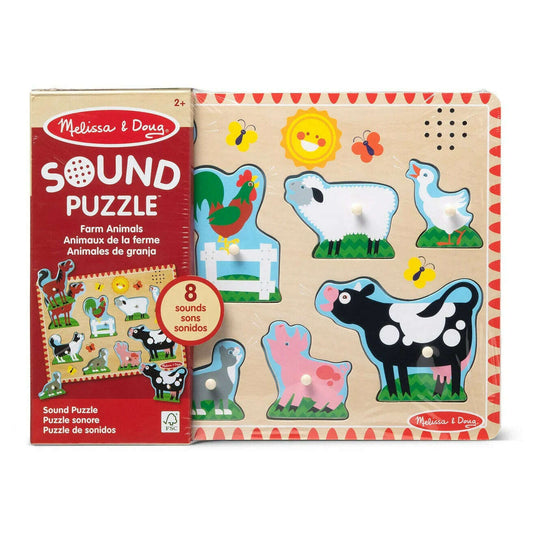 Toys N Tuck:Melissa & Doug Wooden Sound Puzzle Farm Animals,Melissa