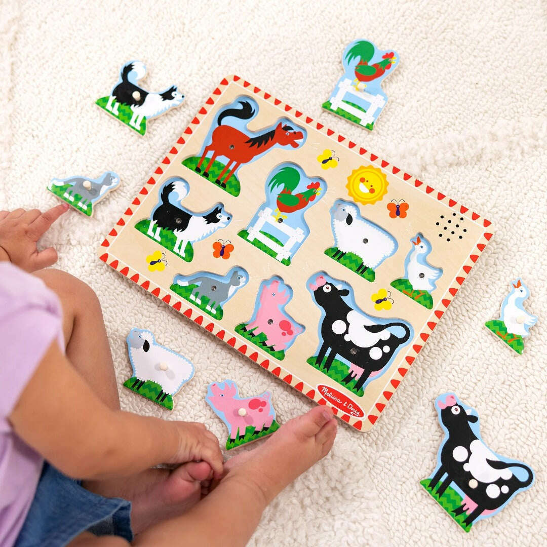 Toys N Tuck:Melissa & Doug Wooden Sound Puzzle Farm Animals,Melissa