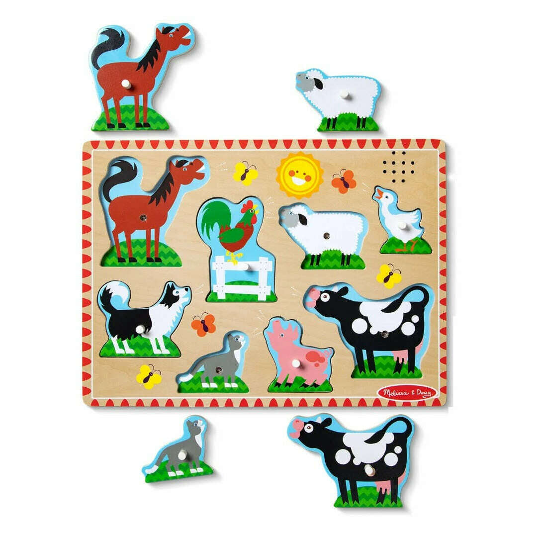 Toys N Tuck:Melissa & Doug Wooden Sound Puzzle Farm Animals,Melissa