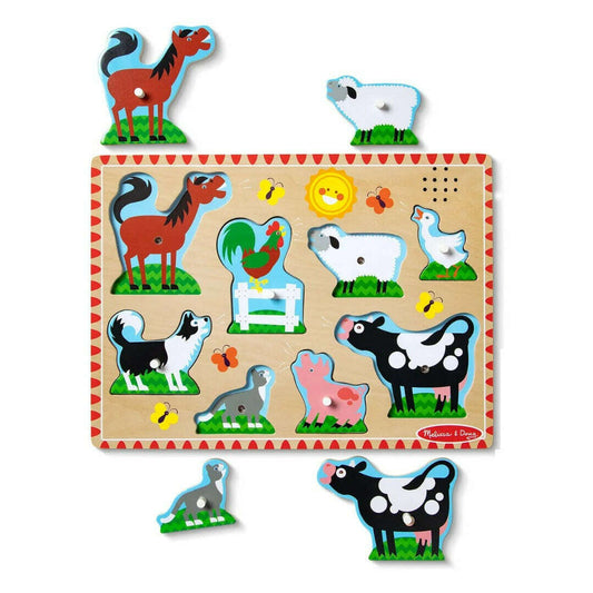 Toys N Tuck:Melissa & Doug Wooden Sound Puzzle Farm Animals,Melissa