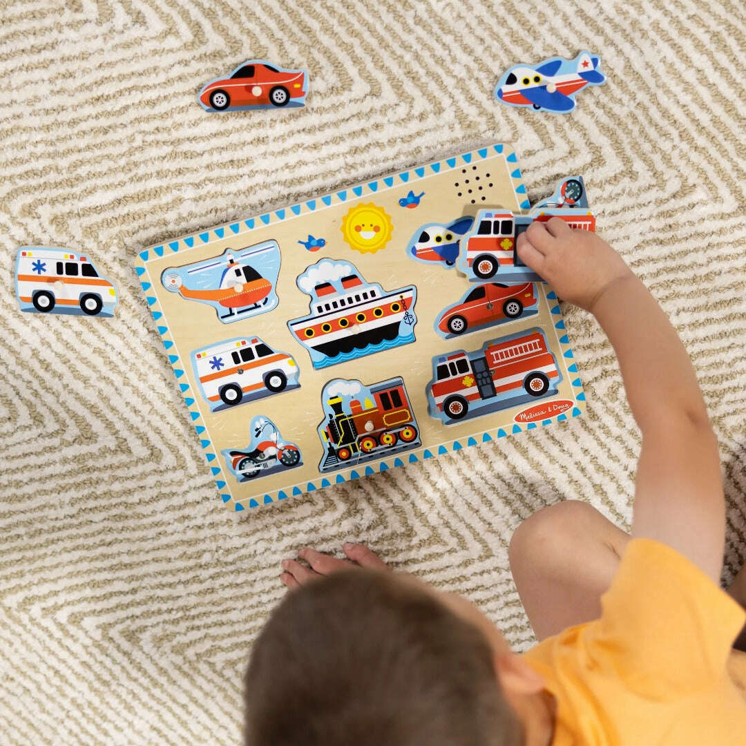 Toys N Tuck:Melissa & Doug Wooden Sound Puzzle Vehicles,Melissa