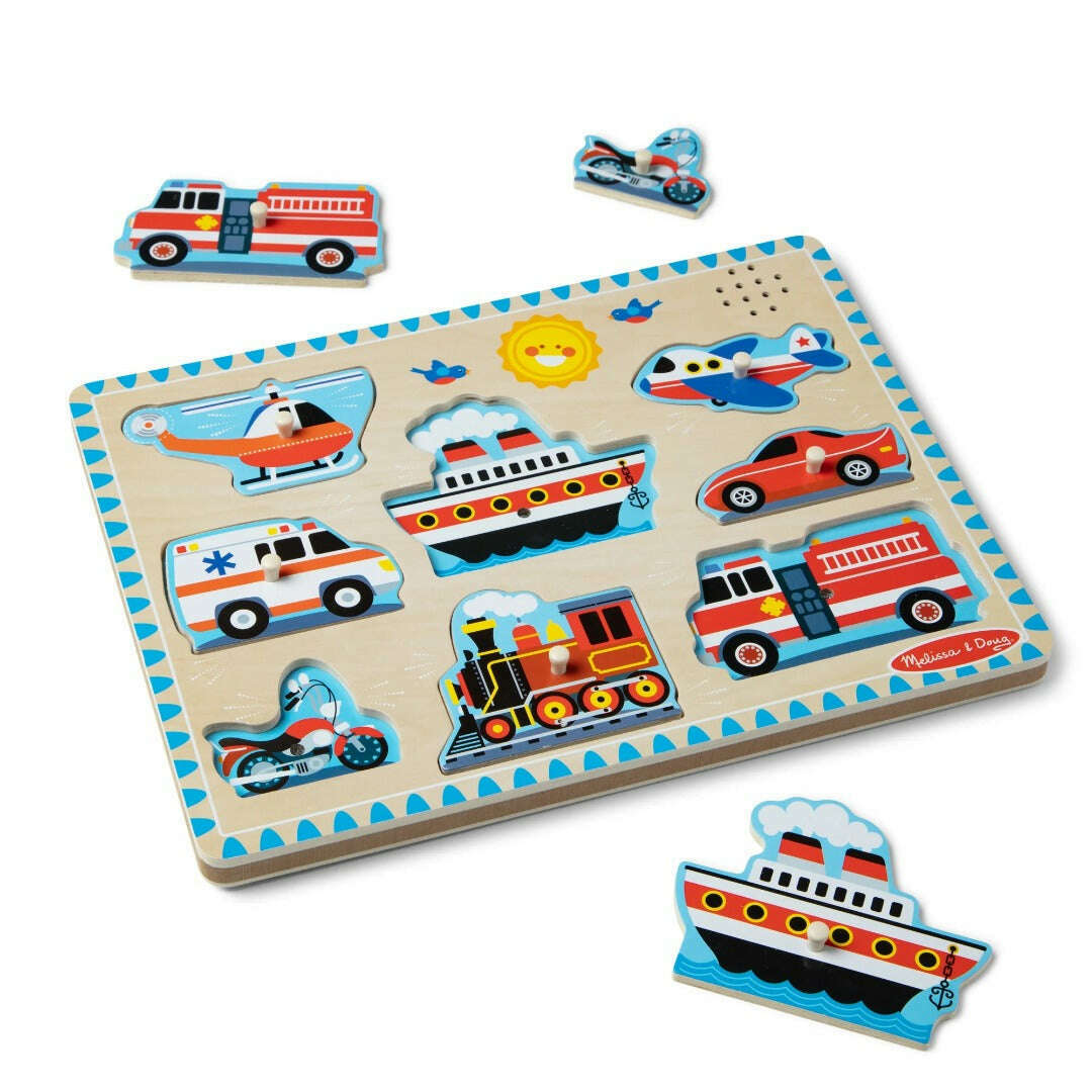 Toys N Tuck:Melissa & Doug Wooden Sound Puzzle Vehicles,Melissa