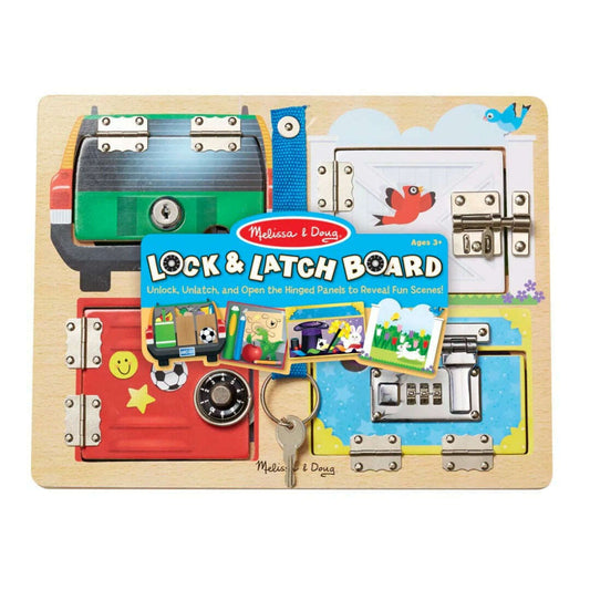 Toys N Tuck:Melissa & Doug Wooden Lock & Latch Board,Melissa