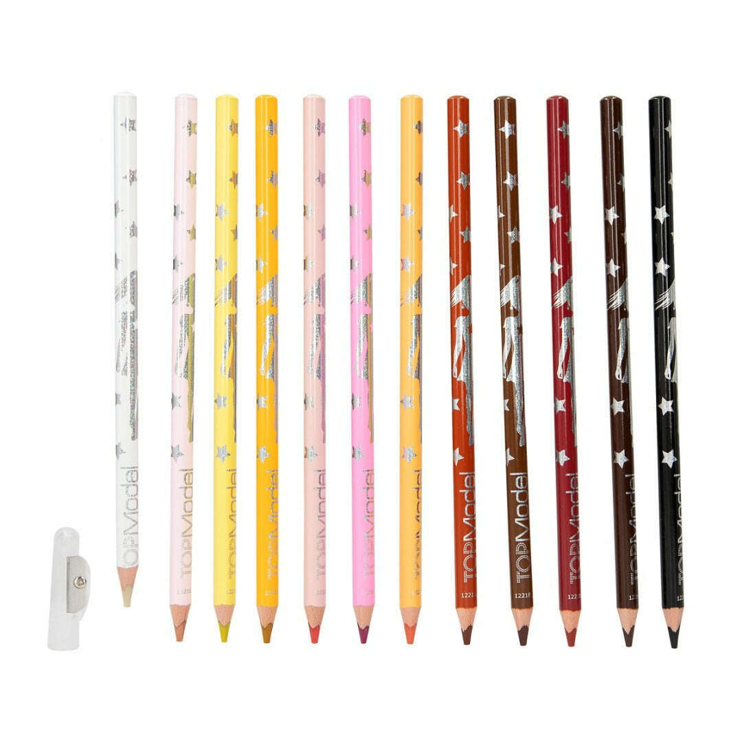 Toys N Tuck:Depesche Top Model 12 Skin and Hair Colouring Pencils,Top Model
