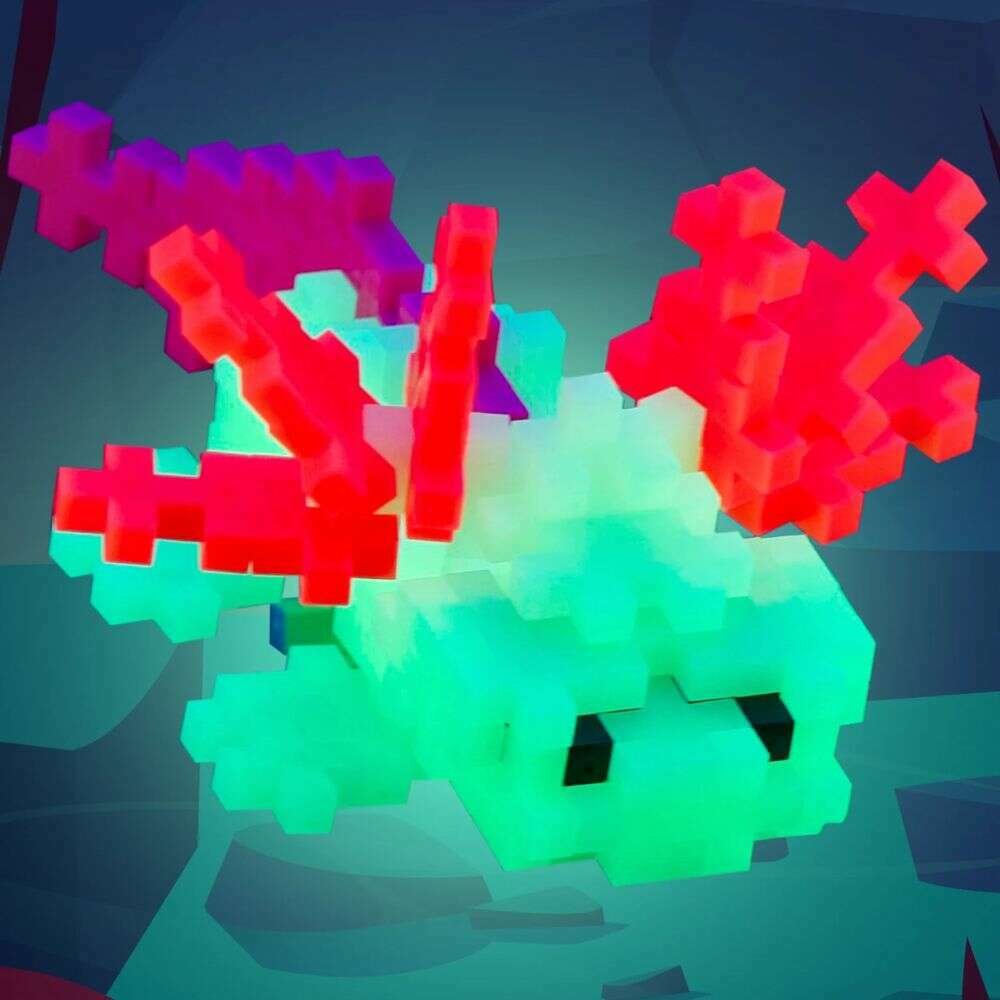 Toys N Tuck:Plus Plus 100 PCS Axolotl (Glow In The Dark),Plus Plus