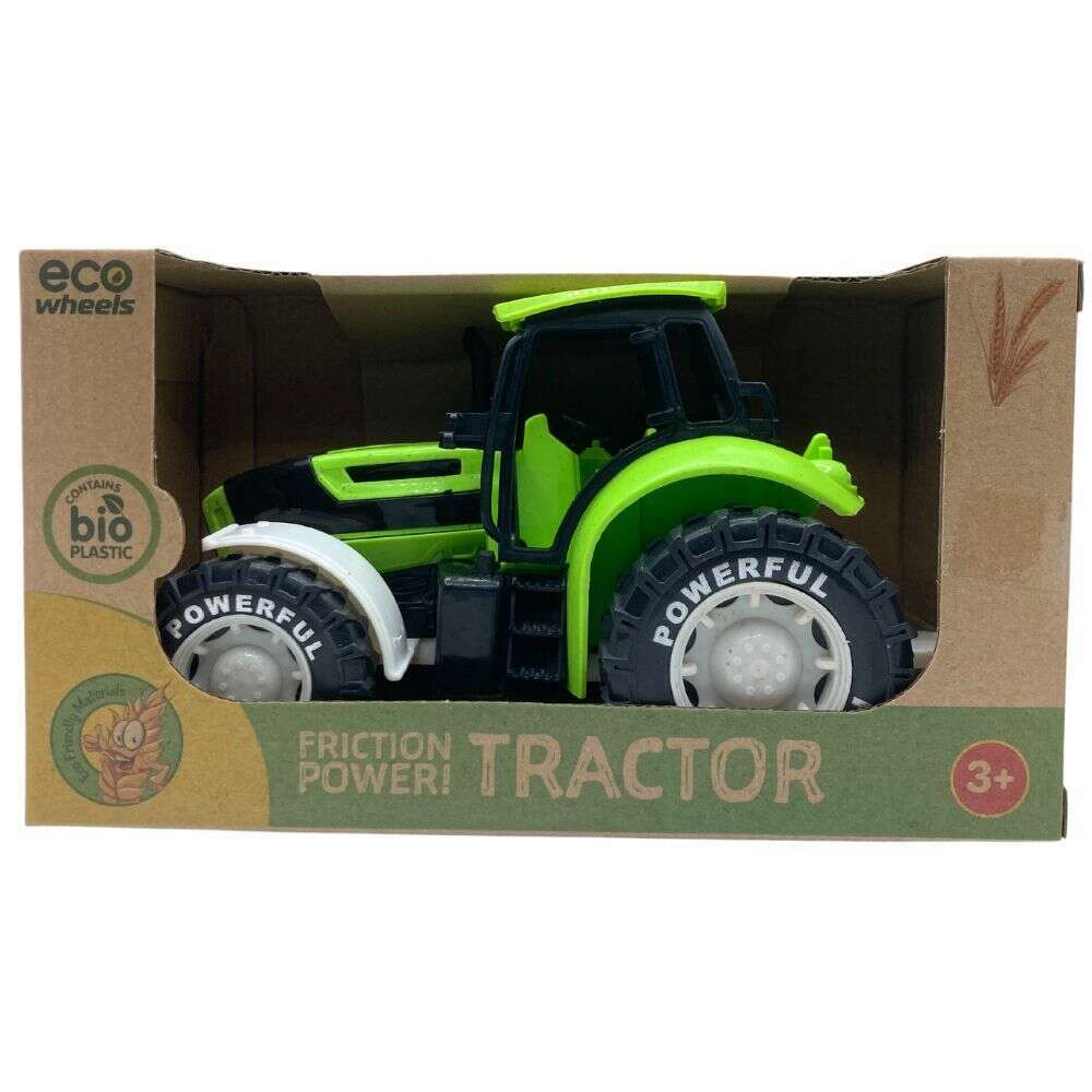 Toys N Tuck:Eco Wheels Bioplastic Friction Power 20cm Farm Tractor,Eco Wheels