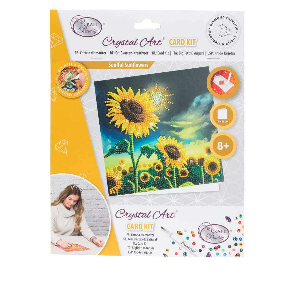 Toys N Tuck:Crystal Art Card Kit - Soulful Sunflower,Crystal Art