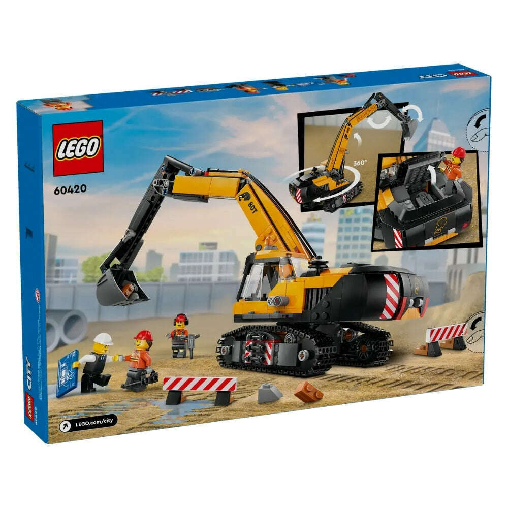 Toys N Tuck:Lego 60420 City Yellow Construction Excavator,Lego City