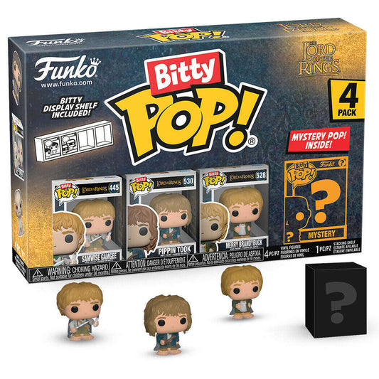Toys N Tuck:Bitty Pop! LOTR 4 Pack - Samwise Gamgee,Pippin Took,Merry Brandybuck And Mystery Bitty,The Lord Of The Rings