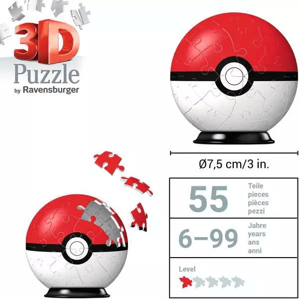 Toys N Tuck:Ravensburger 3D 54pc Puzzle Pokemon Poke Ball,Pokemon