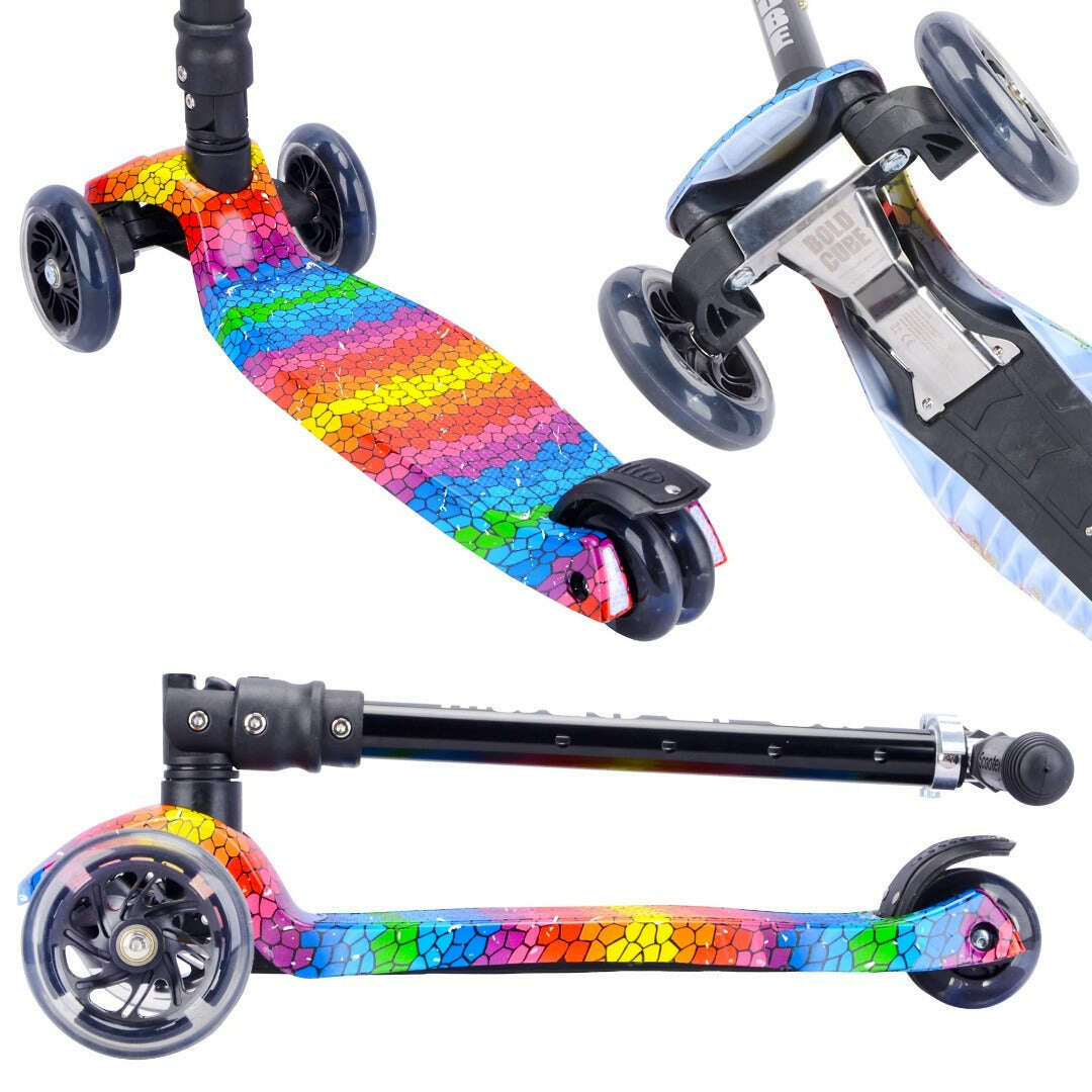 Toys N Tuck:Boldcube Big 3 Wheel Folding Scooter - Crystal Rubix,Boldcube