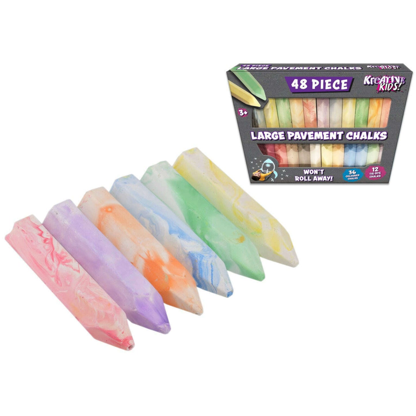 Toys N Tuck:Kreative Kids 48 Large Pavement Chalks,Kandy Toys