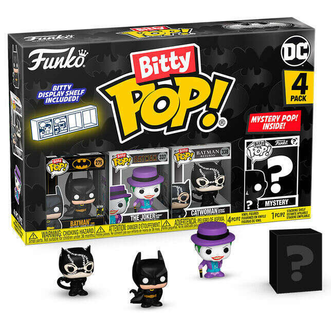 Toys N Tuck:Bitty Pop! DC Batman 4 Pack - Batman, The Joker, Catwoman And Mystery Bitty,DC