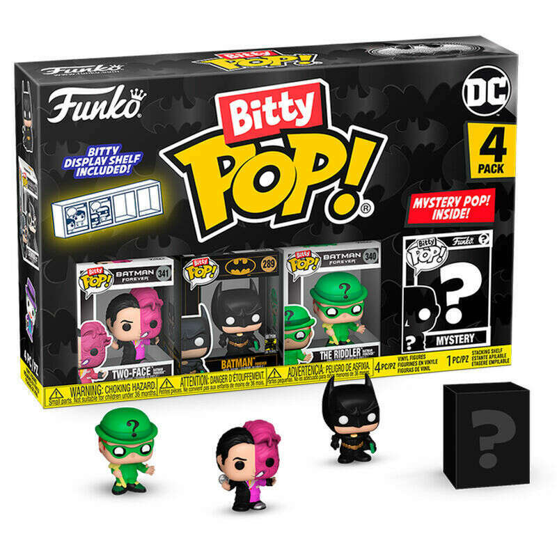 Toys N Tuck:Bitty Pop! DC Batman 4 Pack - Two-Face,Batman,The Riddler And Mystery Bitty,DC