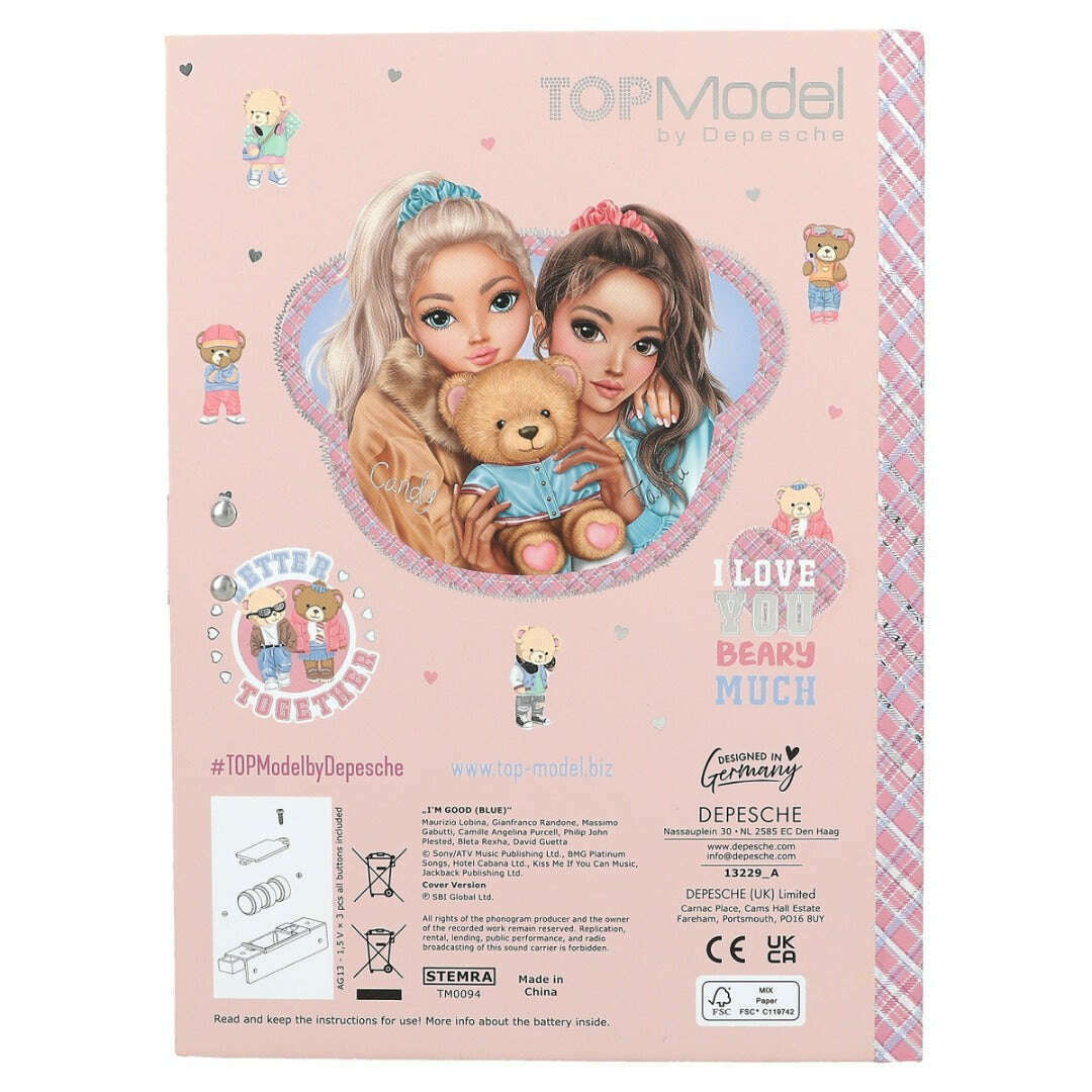 Toys N Tuck:Depesche Top Model Team Teddy Diary with Code and Sound,Top Model