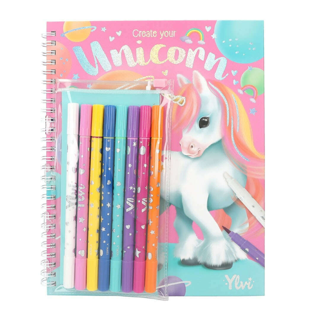 Toys N Tuck:Depesche Ylvi Create Your Unicorn Colouring Book With Pen Set,Ylvi