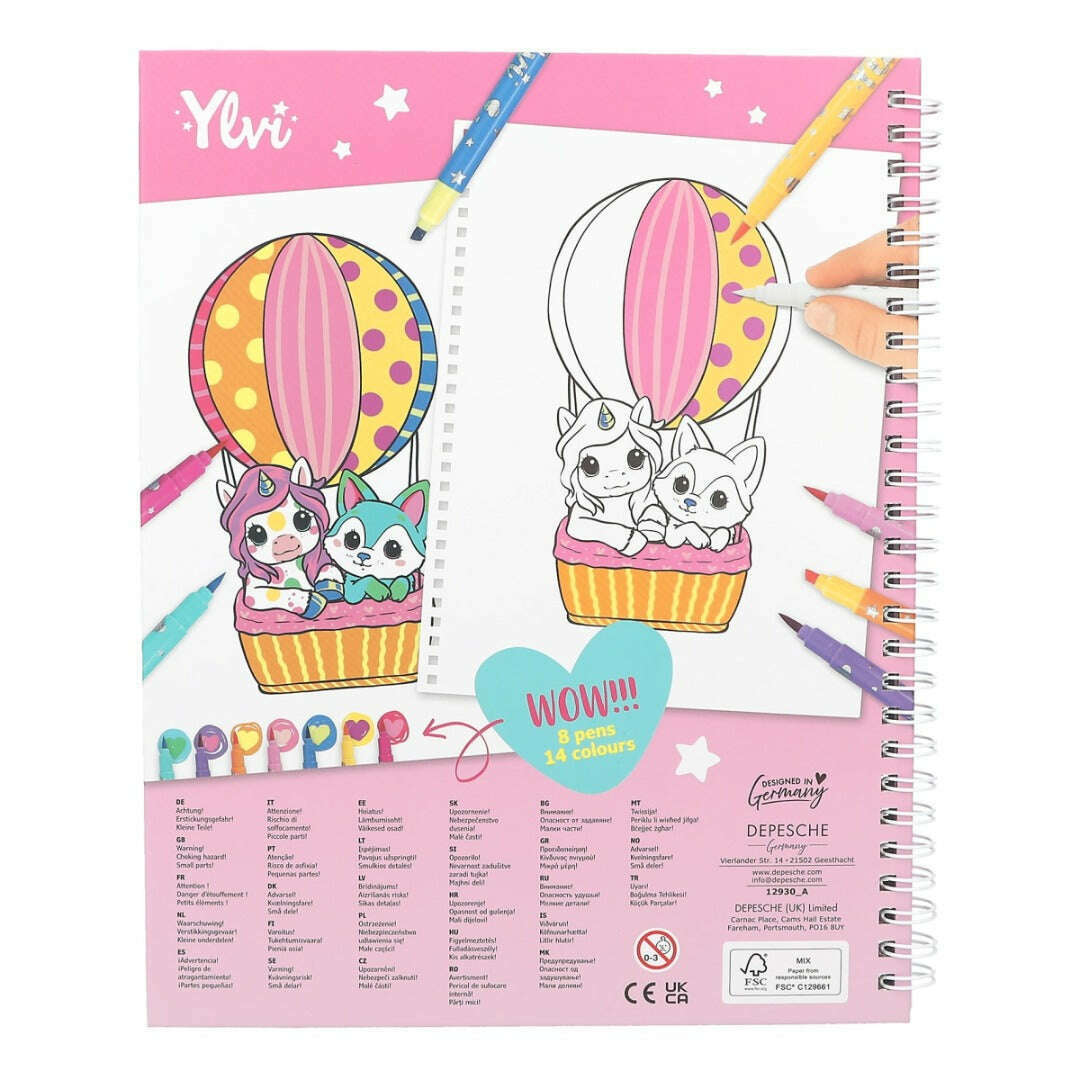 Toys N Tuck:Depesche Ylvi Create Your Unicorn Colouring Book With Pen Set,Ylvi
