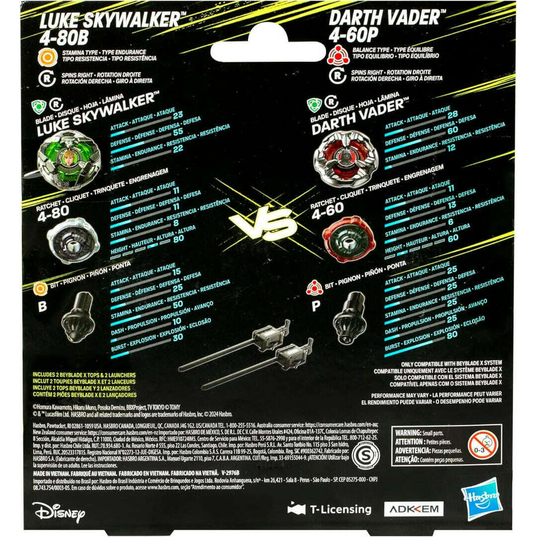 Toys N Tuck:Beyblade X Star Wars Luke Skywalker 4-80B VS Darth Vader 4-60P,Beyblade