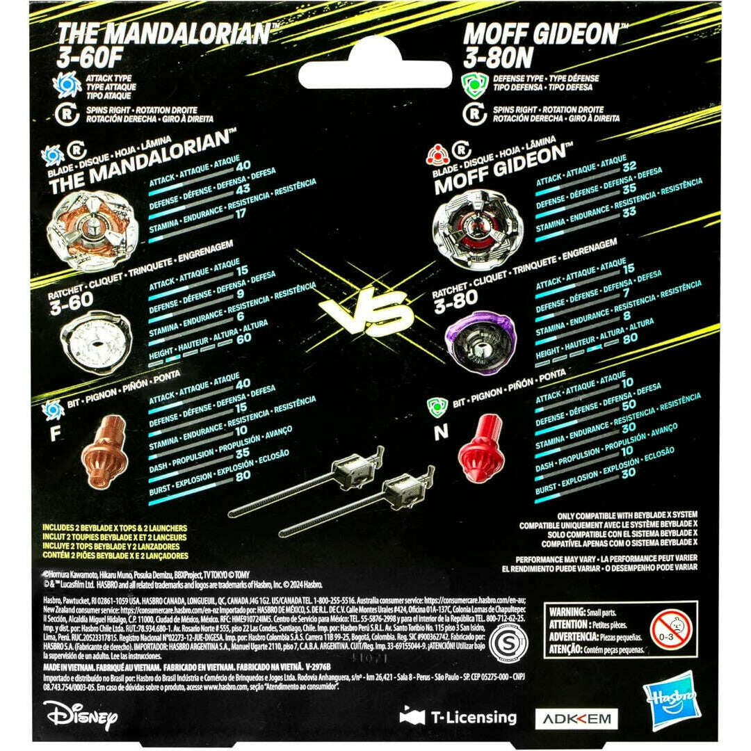 Toys N Tuck:Beyblade X Star Wars The Mandalorian 3-60F VS Moff Gideon 3-80N,Beyblade