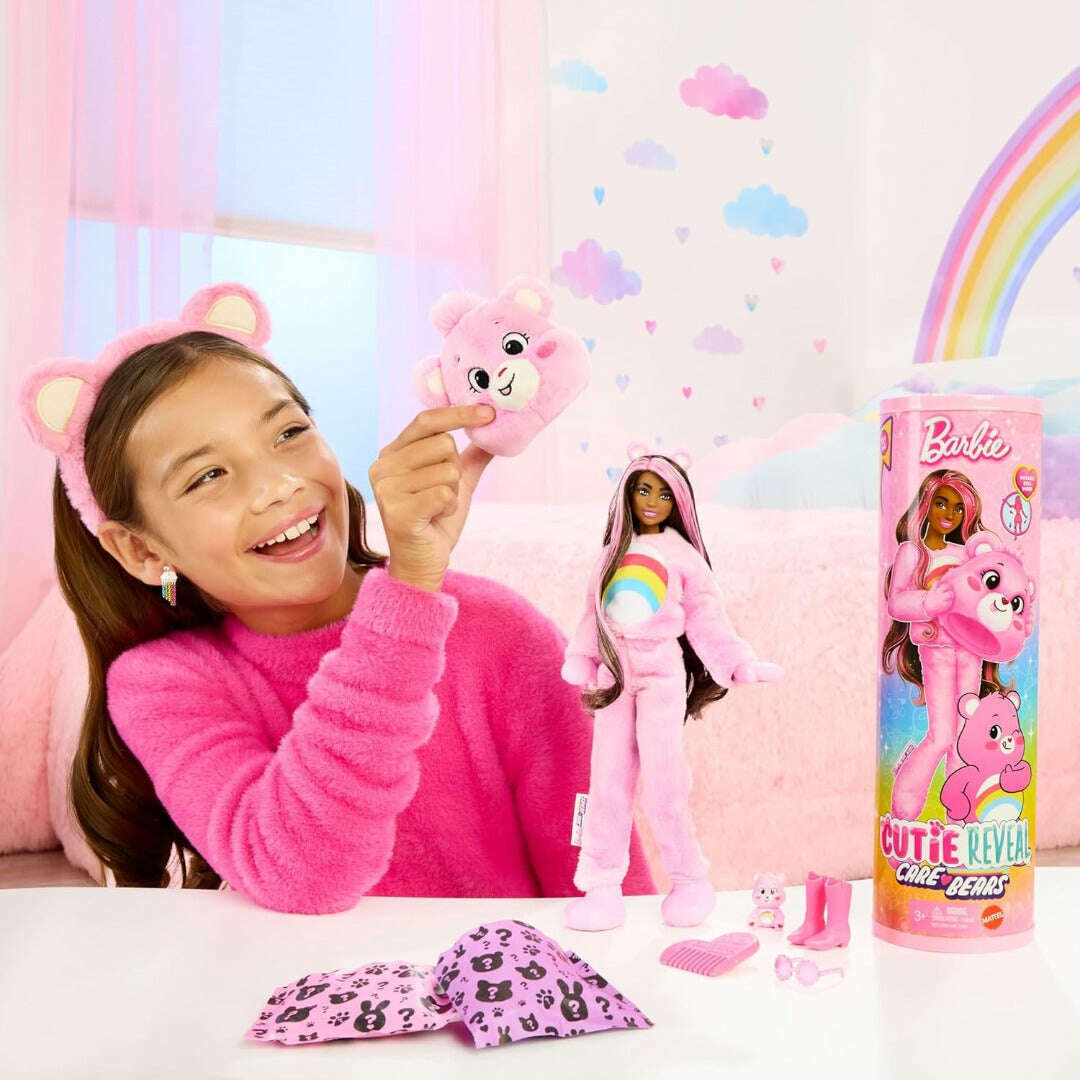 Toys N Tuck:Barbie Cutie Reveal Care Bears Series - Cheer Bear,Barbie