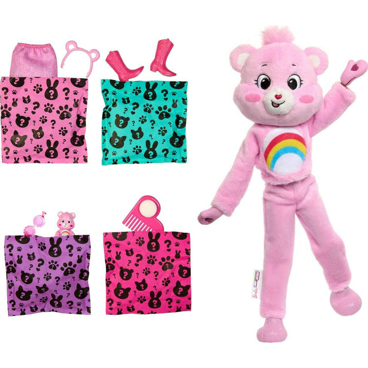 Toys N Tuck:Barbie Cutie Reveal Care Bears Series - Cheer Bear,Barbie