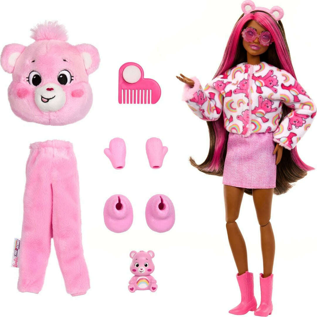 Toys N Tuck:Barbie Cutie Reveal Care Bears Series - Cheer Bear,Barbie