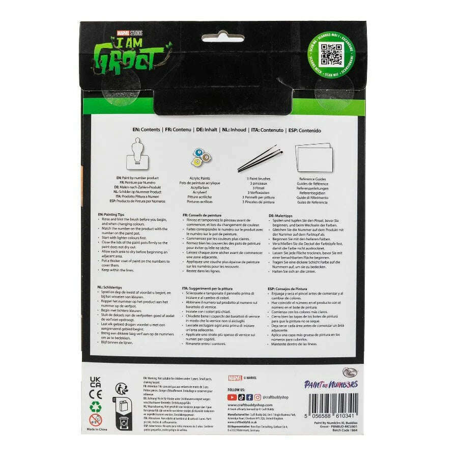 Toys N Tuck:Paint By Numbers Marvel Buddies - Groot,Paint By Numbers