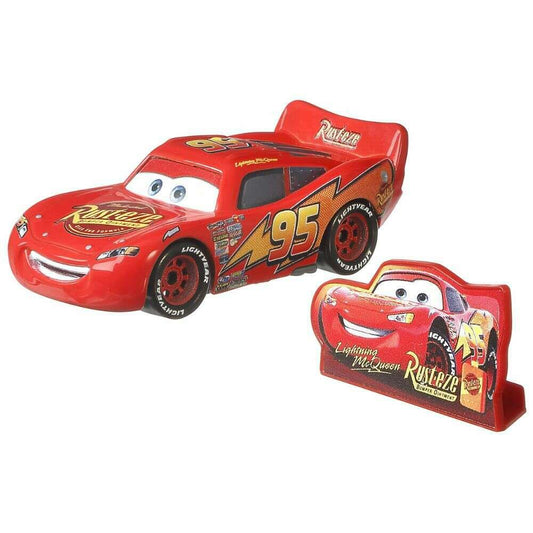 Toys N Tuck:Disney Pixar Cars 1:55 Die Cast - Lightning McQueen with Rusteze Sign,Cars