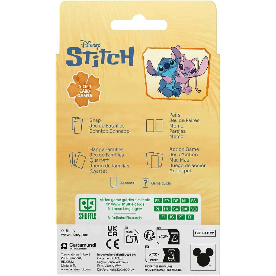 Toys N Tuck:Disney Stitch 4-in-1 Card Games,Shuffle