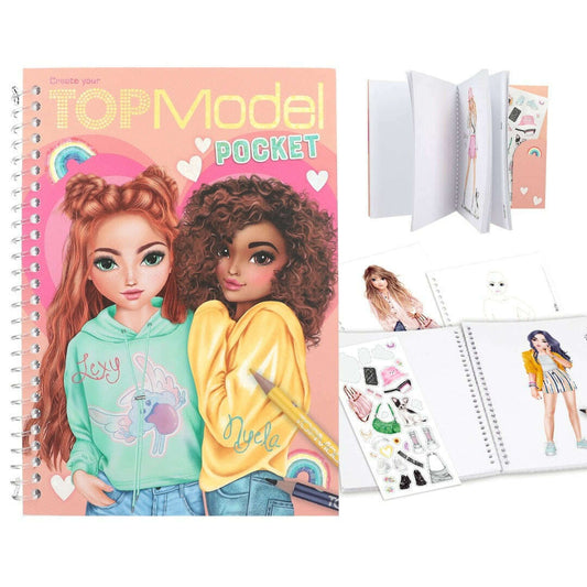 Toys N Tuck:Depesche Top Model Pocket Colouring Book - Lexy & Nyela,Top Model