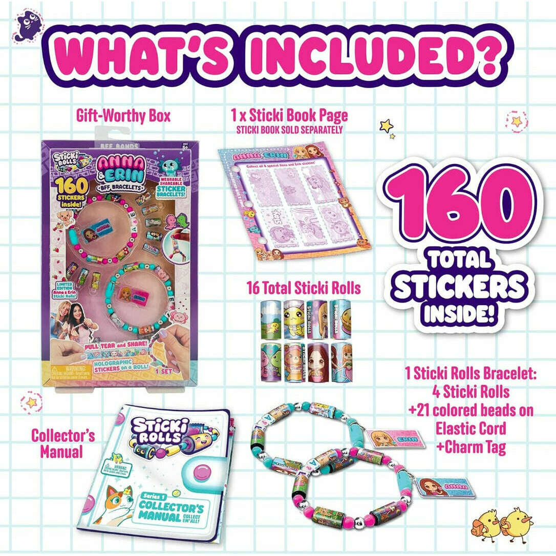 Toys N Tuck:Sticki Rolls BFF Bands Anna & Erin,Sticki Rolls